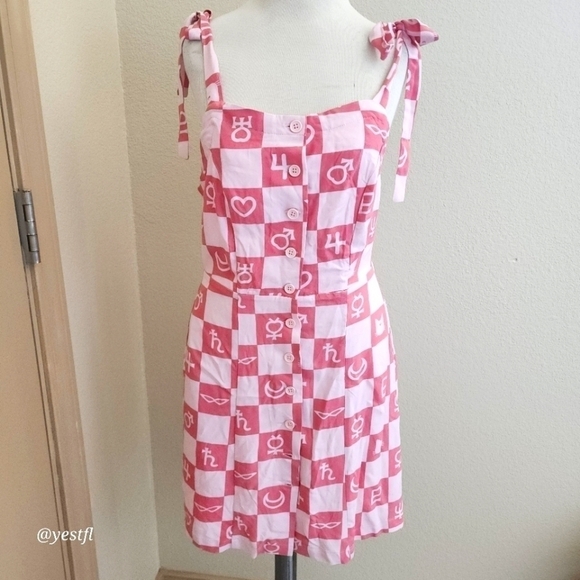 NWT toei Lunchbox Pretty Guardian Sailor Moon Checkered Symbol Tank Dress XS - Picture 1 of 6